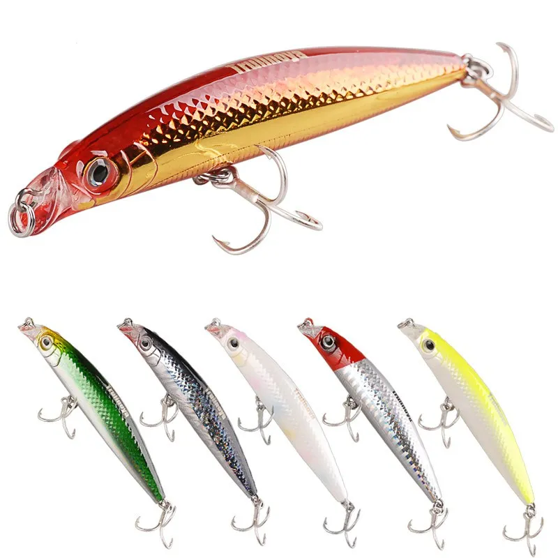 TSURINOYA Minnow, 3 шт., приманка для рыбалки, 90 мм, 10 г, приманки для рыбалки, 6 цветов, искусственная приманка, воблер PESCA Leurre Peche
