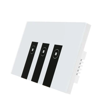 

Wifi Touch Luxury Glass Panel Touch Screen LED Light US Wireless 3 Gang Timer Wall Touch Switch Phone APP Remote Control