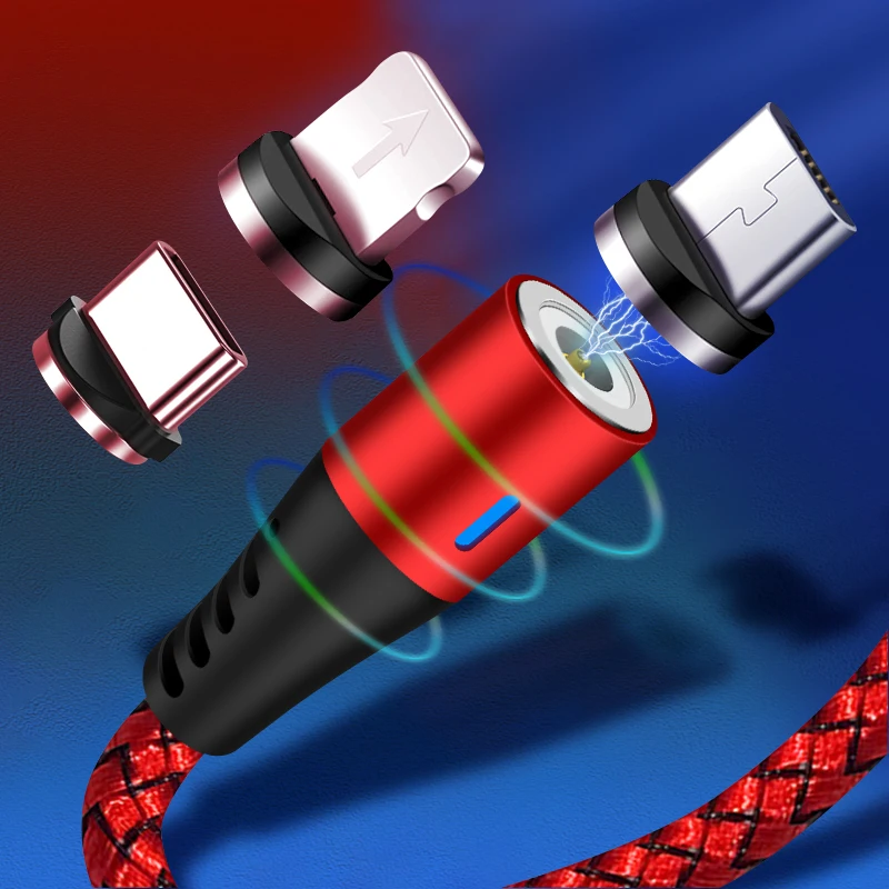 Магнитный Micro USB кабель 2.1A Тип C для Huawei Быстрая зарядка магнит 8 контактный шнур