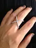 Sterling Silver 925 Criss Cross X Cross Rings, Cross Rings, thin CZ rings,women wedding Micro Pave Ring ► Photo 2/4