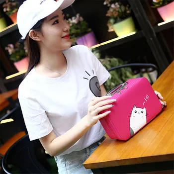 

Portable Travel Makeup Bag Makeup Case Mini Makeup Train Case Zipper Storage j924