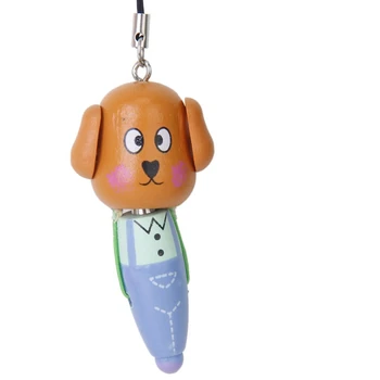 

Cute Animal Wooden Cartoon Match Head Ballpoint Pen Key Chain---Random Style