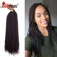 Leeons Cheap Senegalese Twist Crochet Hair Braids Extensions 18Inch Synthetic Crochet Braids Grey Blonde Colors 30Strands/Pack