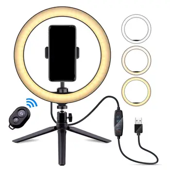 

10'' Desktop LED Ring Light with Cell Phone Holder Tripod for Live Streaming