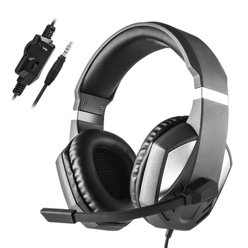 

3.5mm Hole Wired Gaming Headset For PS4 Computer Lightweight And Self-Adjustable Noise Reduction Technology Leather Ear Cushions