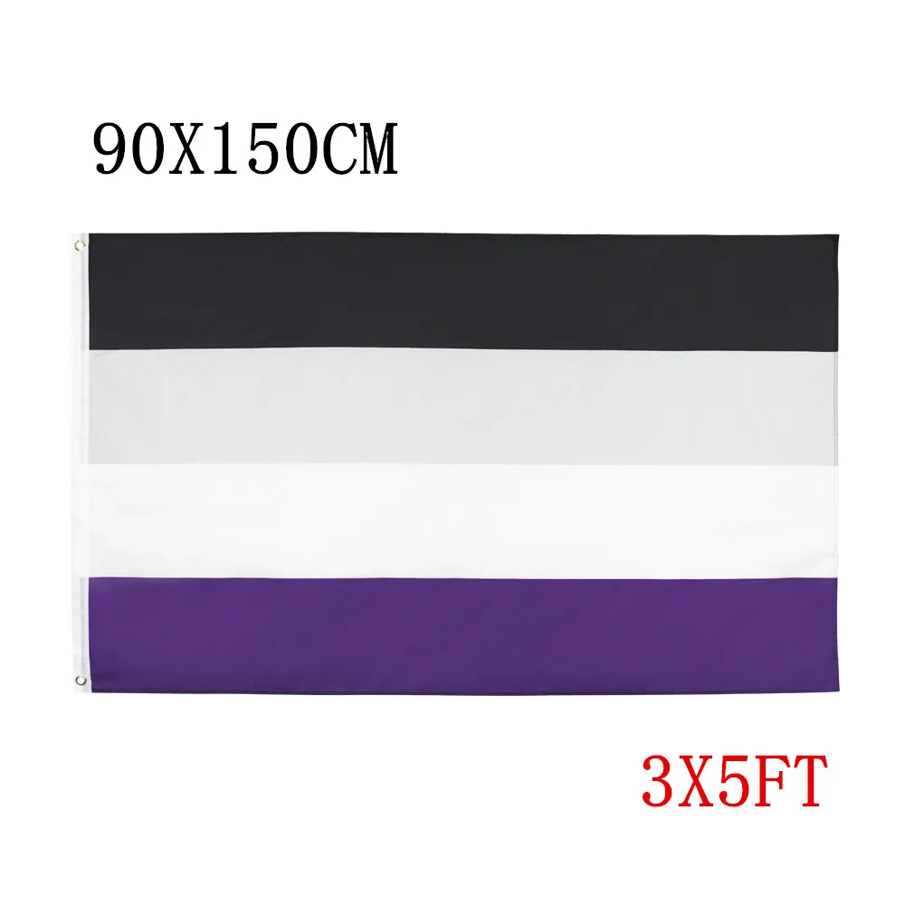 

free shipping 100D Polyester LGBTQIA Ace Community nonsexuality Asexuality asexual pride Flag