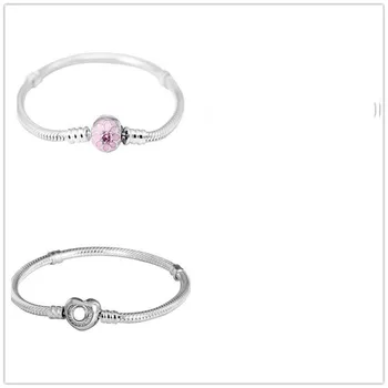 

925 Sterling Silver Bracelet Momemt Harry Golden Snitch Clasp Snake Bangle Fit Women Bead Charm Pandora Jewelry