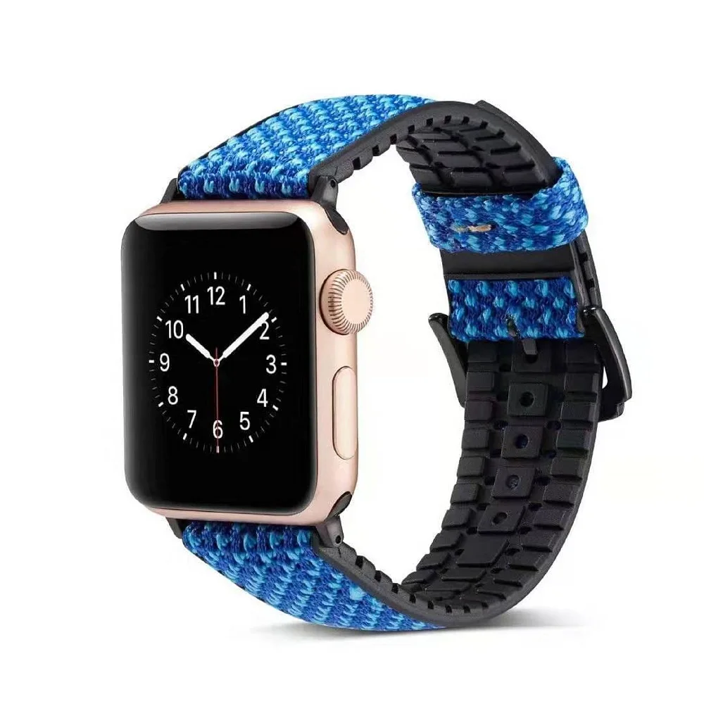 B Часы в силиконовом корпусе ремешок для iwatch Для мужчин и женские спортивные часы с ремешком Водонепроницаемый кожаный силиконовый браслет для наручных часов Apple Watch - Цвет ремешка: B