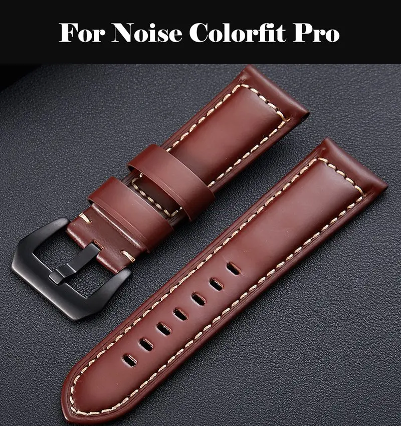 

20 22 26 MM Genuine Leather watch band smart watch accessories bracelet strap band For Noise Colorfit Pro