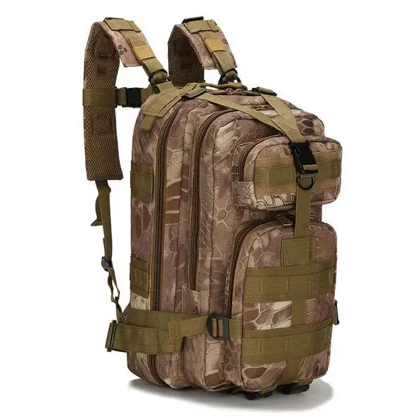 Python khaki 3P военный тактический рюкзак для наружного использования 30L Molle сумка армейский спортивный туристический рюкзак походная камуфляжная сумка - Цвет: Python khaki