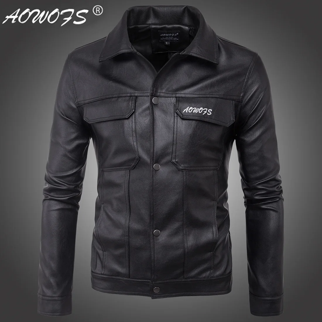 

German Ouma New Style Men's Motorcycle Leather Coat Lettered Embroidered Leather Jacket M-5xl D105