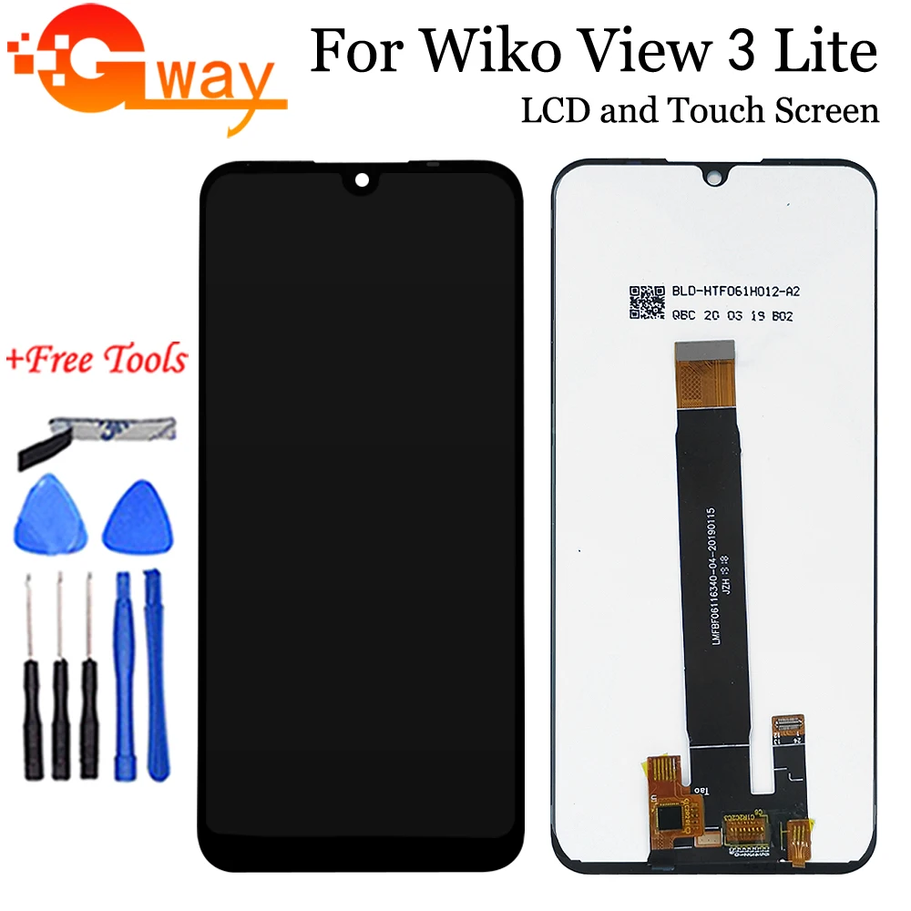 6 09 "черный ЖК-дисплей для Wiko View 3 Lite с сенсорным экраном дигитайзер сборка