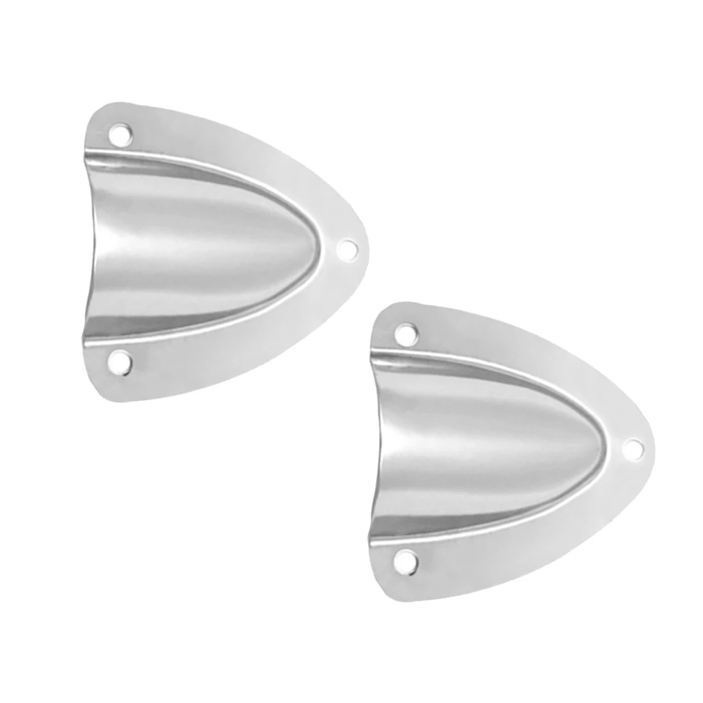 2 Sets 304 Stainless Steel Midget Clam Shell Wire Cable Vent Cover Silver