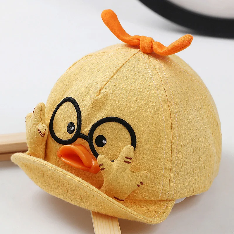 Summer Kids Mesh Baseball Caps Baby Lovely Cartoon Duck Cotton Hats Girl Boys Outdoor Sunshade Headwear 2 Styles 1-10M baseball cap baby hat kids sun hat