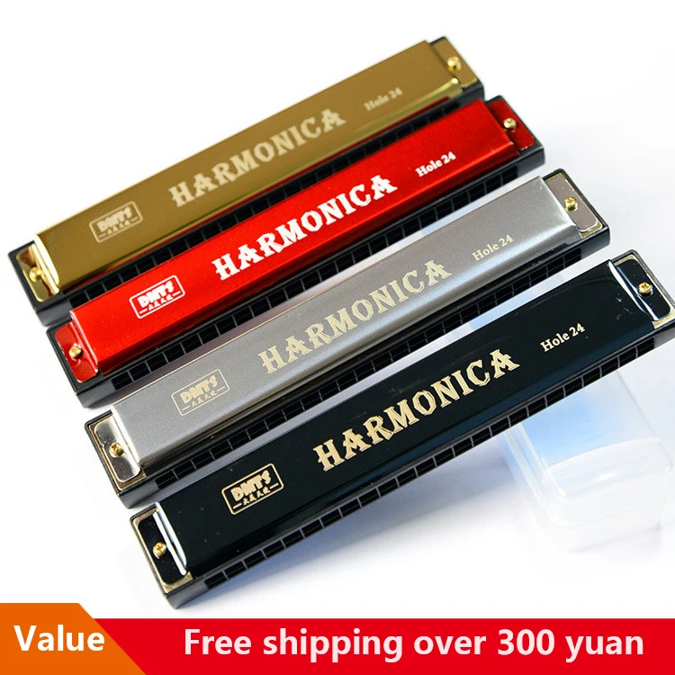 

Professional 24 Hole Harmonica Tremolo C Key Metal Woodwind Instrument High Quality Woodwind Musical Instruments Xmas Gift