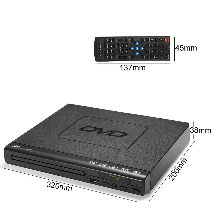 110 V-240 V USB Портативный несколько DVD плеер ADH DVD проигрыватель компакт-дисков/SVCD/VCD/проигрыватель дисков домашнего кинотеатра Системы с пультом дистанционного управления Управление штепсельная вилка европейского стандарта