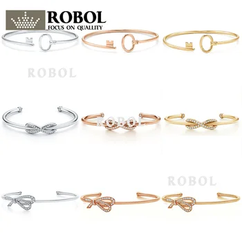 

SL TFB TTFF Original Sterling Silver 925 High Quality Charm Bracelet Engraved Inscription FOR Woman Original Model Production