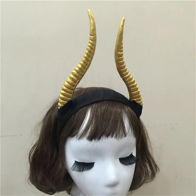 Модные женские Хэллоуин длинный Рог обруч ручной работы для девушек Готический ободок для волос женские вечерние аксессуары для волос