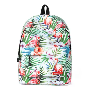 

New Flower Flamingo Backpack Floral School Bags For Teenage Girls Book Bag Cute Backpacks For Children Schoolbag