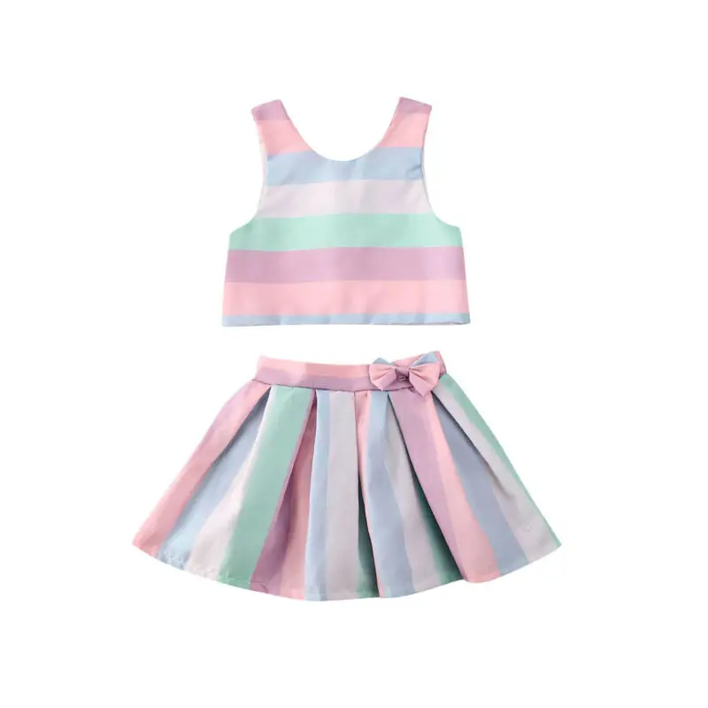 PUDCOCO Adorable Toddler Baby Girls Clothes Str Vest Tops + Tutu Skirts Party Outfits Sets Summer 1-3Y