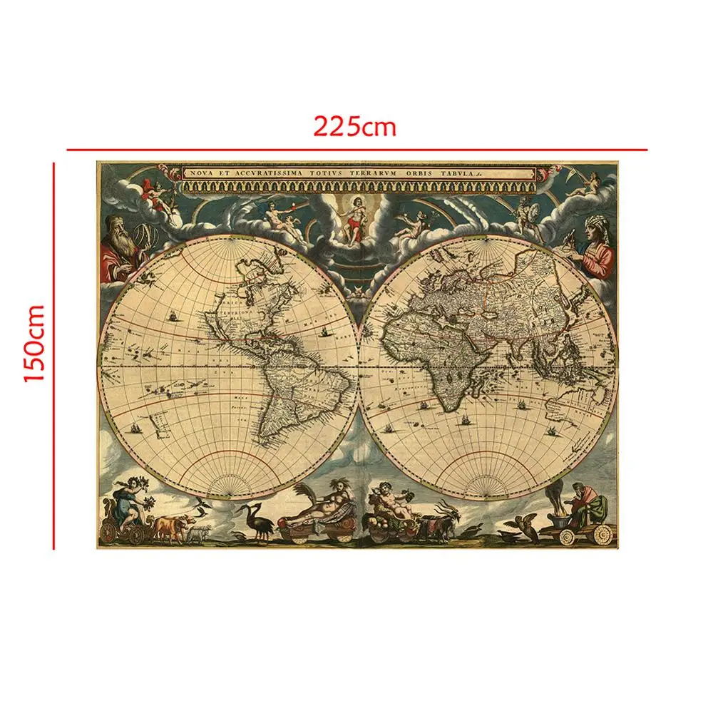 女性のための白と青の地図を備えた不織布の地図プロの装飾的な地図150x225cm