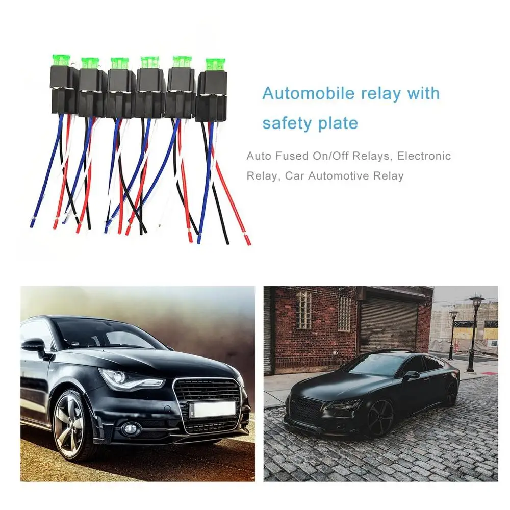 6 компл. Авто плавленые вкл/выкл реле DC12V 30A 4 Pin/6 Pin электронное реле автомобильное реле со страховой пленкой