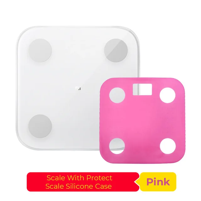 Xiaomi Mijia Mi Composition Scale 2 Smart Body Fat Weight Scale Bluetooth Digital Electronic LED Balance APP Data Analysis - Цвет: With Pink Case