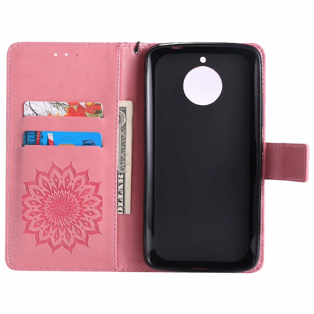 Чехол с тисненым узором для fundas Motorola Moto E4 Plus, чехол для coque Moto E4 Plus, чехол 5,5 дюйма+ держатель для карт
