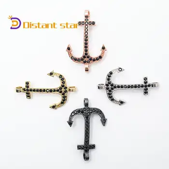 

1.6*1.1in Brass Zirconia Jewelry Bracelet Accessories Diy Jewelry Bracelet Necklace Manufacture Connector Arrow Anchor Mosaic