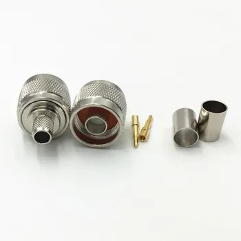 

50Pcs Brass N Type Male Jack Solder Plug Crimp for RG5 SFF50-5 SYV50-5 50-5DFB CNT300 Coaxial Pigtail Cable RF Antenna Connector