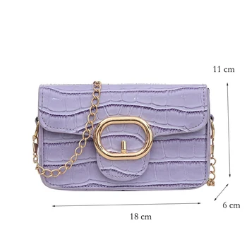 

Purple women shoulder bag Crocodile mini bagguette handbag beige women pu leather vintage crossbody phone purse stone pattern
