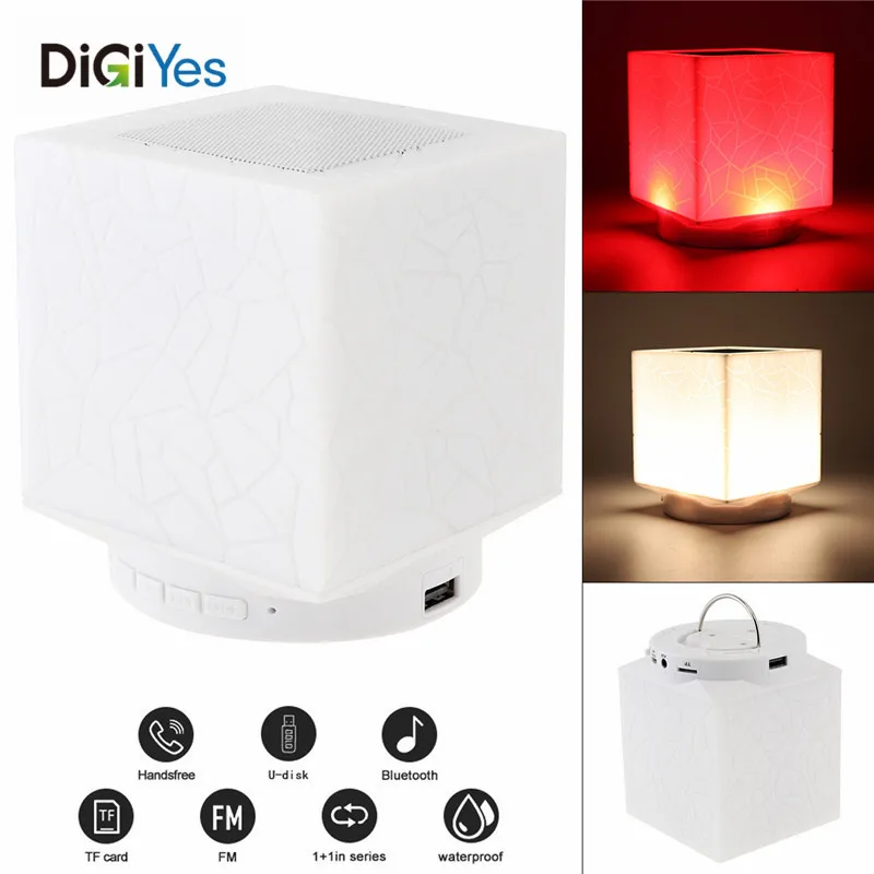 

Smart LED Bluetooth Speaker Water Cube Night Music Lamp Colorful Mood Plug-in Card Speaker for Night Camp / Illumination / Music