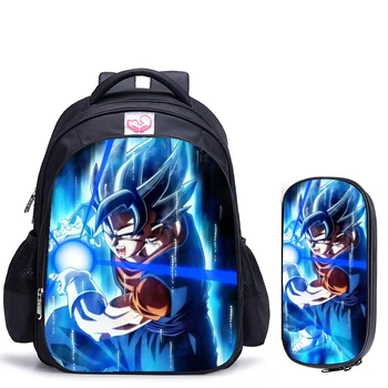 

16 Inch Cartoon Dragon Ball Z Children School Bags Saiyan Sun Goku Vegeta Orthopedic Backpack Kids Boys Girls Mochila Infantil