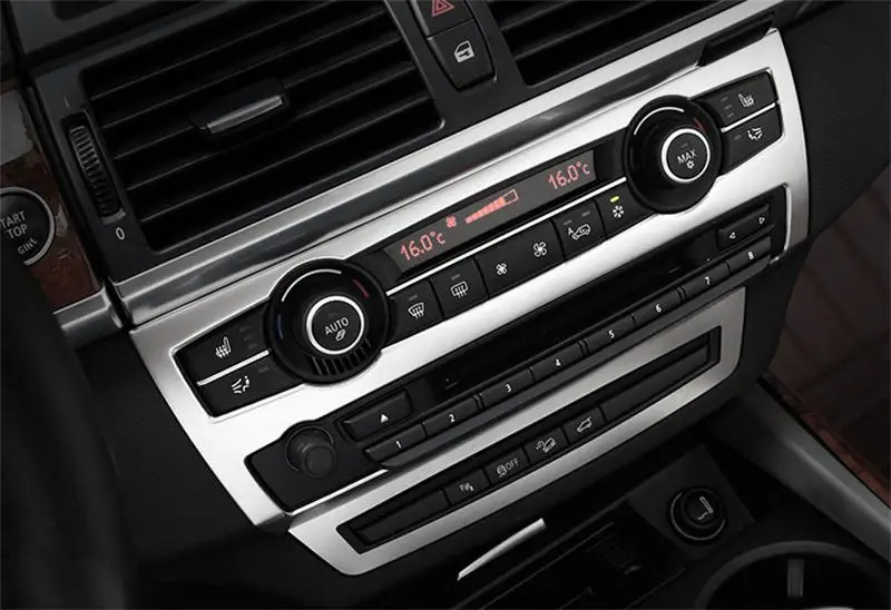 Автомобильный Стайлинг из углеродного волокна центральная консоль кондиционер объем CD панельные крышки наклейки отделка для BMW X5 E70 X6 E71 аксессуары