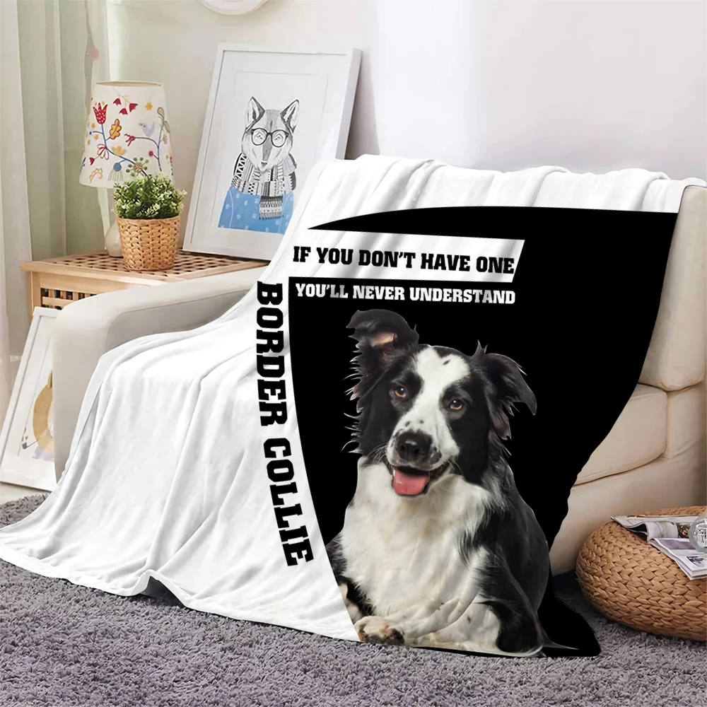 CLOOCL Popular Pet Dog Border Collie Pattern Blanket 3D Print Camo