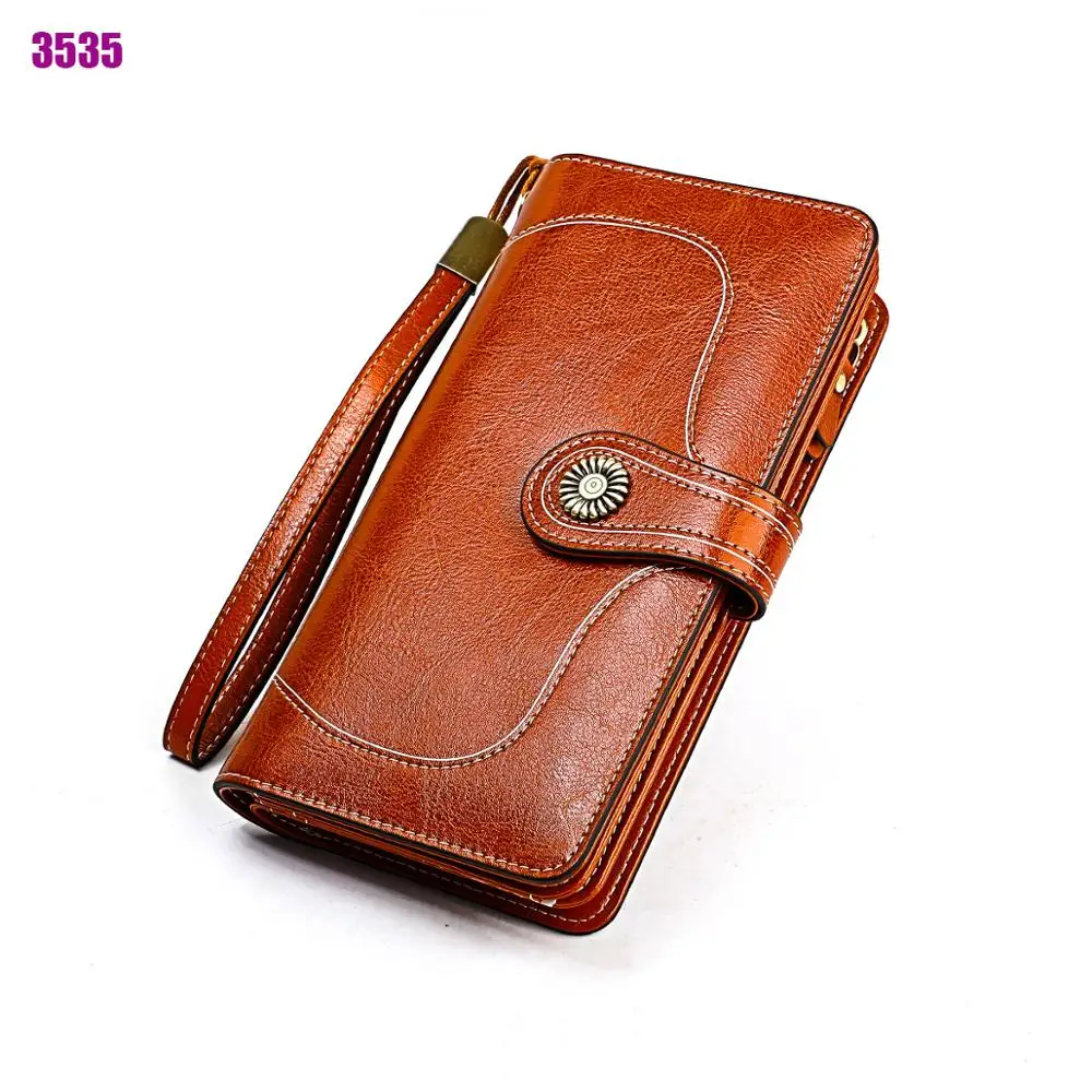 WESTAL women's wallet genuine leather luxury wallet wristlet female clutch wallets designer purse phone money bag portomonee 853 - Цвет: 8535brown