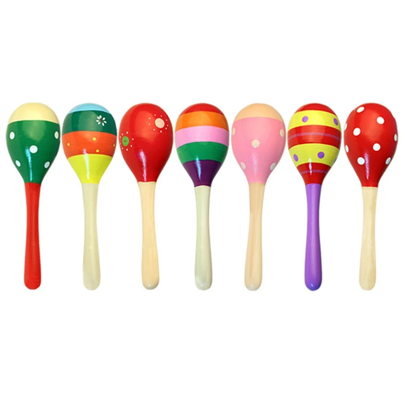 1PC Baby Kid Wooden Ball Toy 19CM Sand Hammer Rattle Musical Instrument Early Educational Toys Random Color | Игрушки и хобби