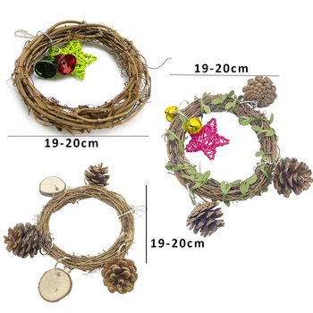 Pet Parrot Birds Cage Toy Rattan Weaved Circle Ring Stand Chewing Bite Hanging Swing Climbing Play.jpg