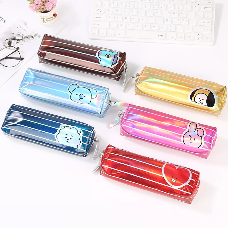 

2019 Kawaii Pencil Case Cartoon Colorful Laser Pencil Bag Gift Estuches School Pencil Box Pencilcase School Supplies Stationery