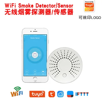 

Tuya Smart WiFi Wireless Multiple Functions Scenes Smoke Alarm Smoke Detector Smart Home Temperature Alarm High-dB Alarm