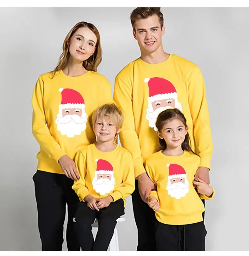 Рождественский топ для всей семьи свитшоты с изображением снеговиков, с принтом «Санта» одинаковые комплекты для семьи дочь мамы папы и сына Одинаковая одежда