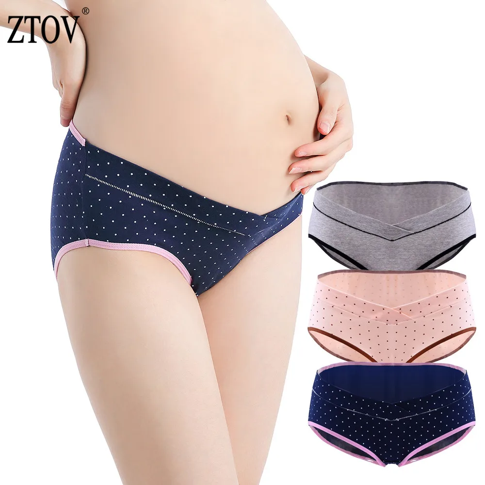 Compra ZTOV 3 unids/lote maternidad ropa interior para mujeres embarazadas ropa de embarazo en forma de U-cintura baja calzoncillos ropa interior bragas XXL lngpGEjr