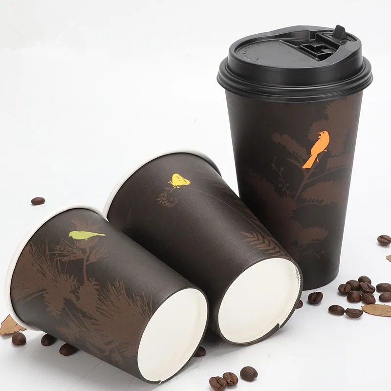 50pcs High Quality Coffee Cup Disposable Cups Milk Tea Soy Packaging Cups  8oz 280ml 10oz 330ml Drinking Double Thick Paper Cup - Disposable Cups -  AliExpress