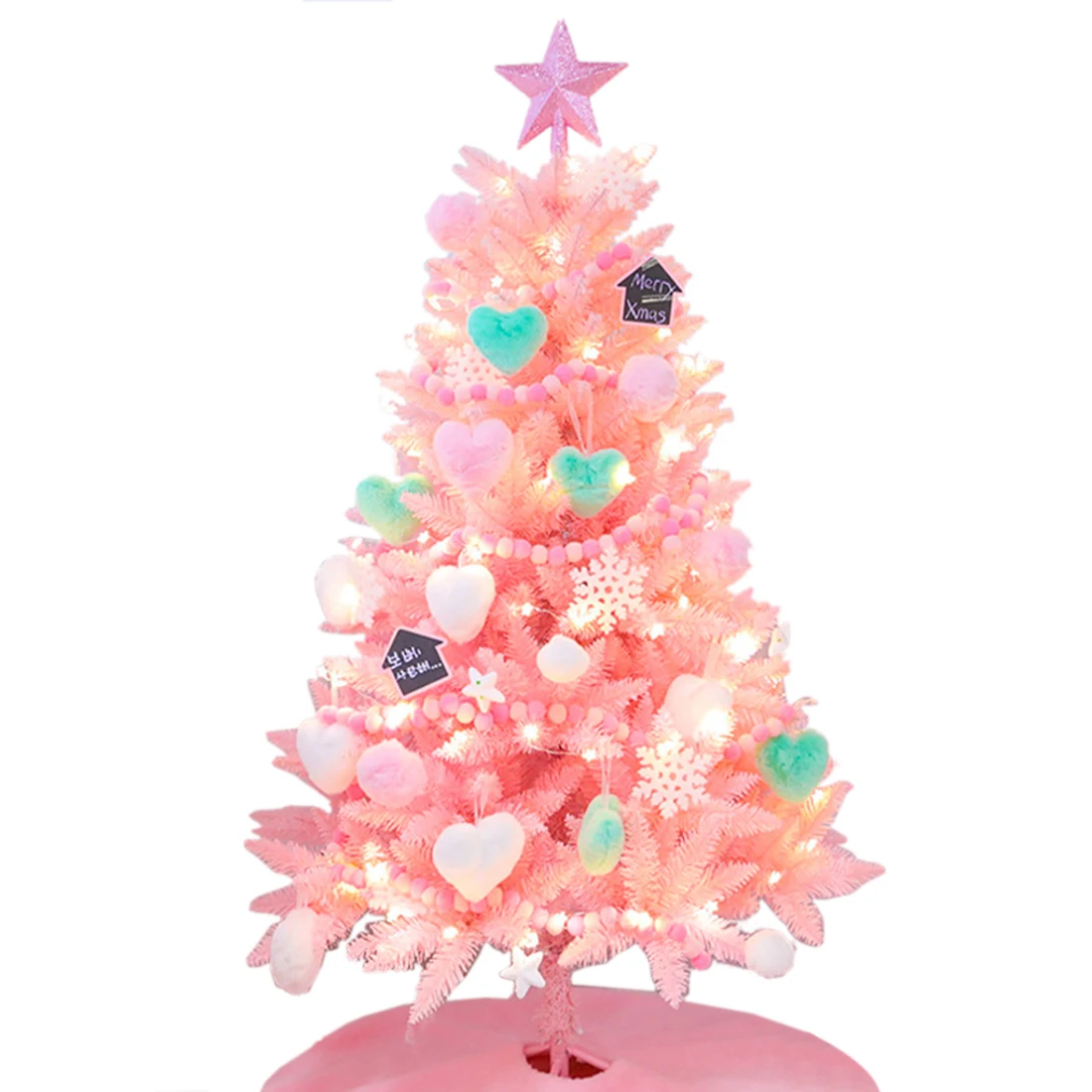 

1.2cm/1.5cm /1.8m Artificial Auto-Spread Christmas Tree Sets for Home Garden Decor Party Festival Supplies - Pink