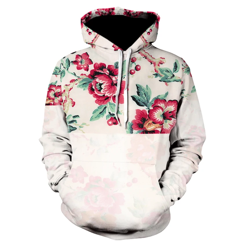 

2020 Men's hoodies Fashion 3D Printing Men's sweatshirt streetwear Creative beautiful flowers Long Blouse sudadera hombre