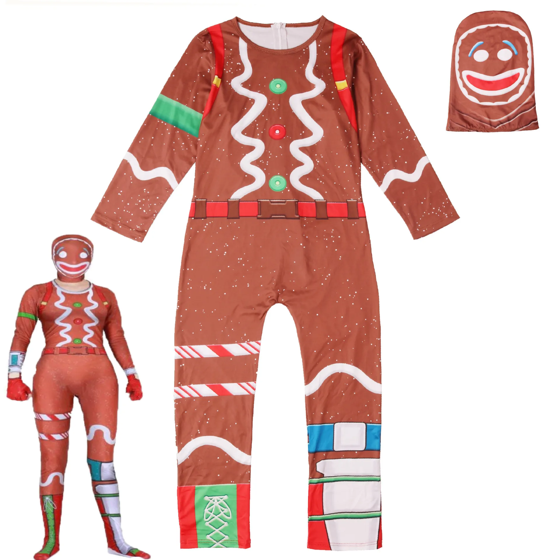 Costumes Игра GINGER GUNNER MERRY MARAUDER Косплей костюмы имбирный человек дети взрослые Комбинезоны Головные уборы маска вечерние Хэллоуин Рождество - Цвет: Costumes