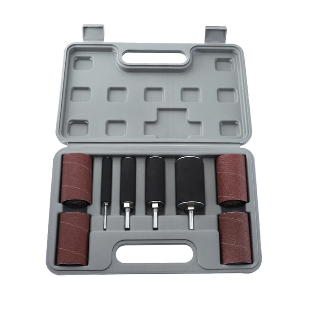 Abrasive Sleeves Power Tool Accessories Professional Rubber Drum Sanding Kit Metal Polishing For Drill Press With Storage Box |