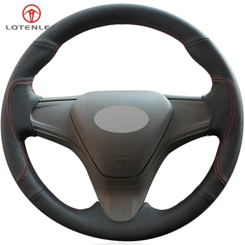 

LQTENLEO Black Genuine Leather DIY Hand-stitched Car Steering Wheel Cover For Chevrolet Cruze 2014-2018 Volt 2016 2017 New Cruze