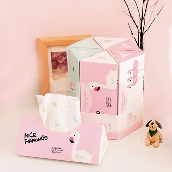 

6 pcs Cartoon printing, cardboard drawable toilet paper creative small package drawable napkins carton paper towels