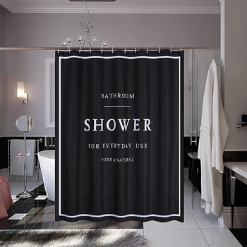 

Shower Curtain English Lettered Beach Stone Printing Shower Curtain Polyester Shower Curtain Waterproof Shower Bathtub Cover